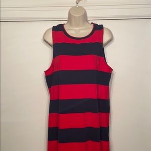 Long Red/Navy Blue Dress